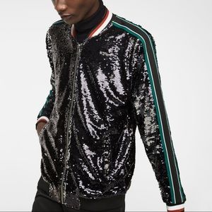 zara mens sequin bomber jacket